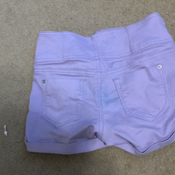 Purple  violet or lavender high waist rise shorts - Picture 2 of 3